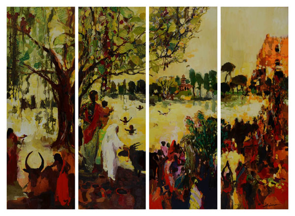 Chine, livres et peintures Paysages-quatuors South India 2