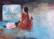 Painting Works about India Indian night