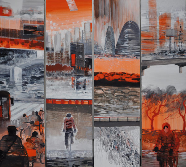 China, books and paintings landscapes Winter in Beijing